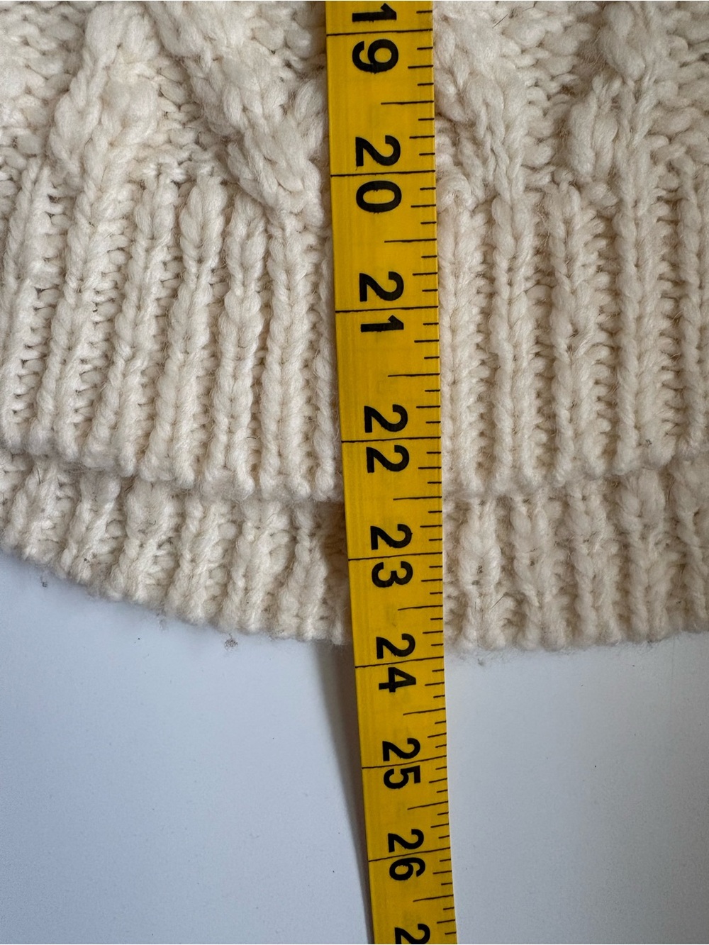 Banana Republic Cream Wool-Blend Cable-Knit Fisherman Sweater Size Small - Picture 8 of 9